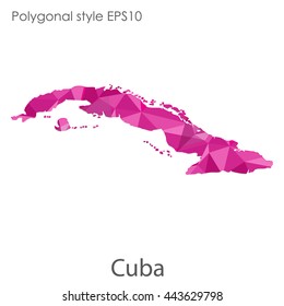 Cuba map in geometric polygonal style.Abstract gems triangle,modern design background. Vector illustration EPS10