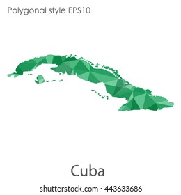 Cuba map in geometric polygonal style.Abstract gems triangle,modern design background. Vector illustration EPS10