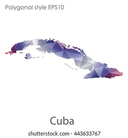 Cuba map in geometric polygonal style.Abstract gems triangle,modern design background. Vector illustration EPS10