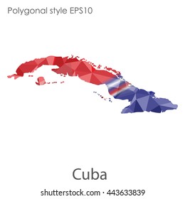 Cuba map in geometric polygonal style.Abstract gems triangle,modern design background. Vector illustration EPS10