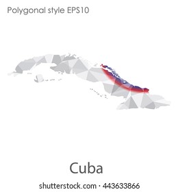 Cuba map in geometric polygonal style.Abstract gems triangle,modern design background. Vector illustration EPS10