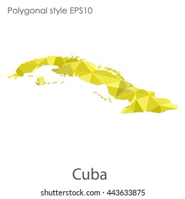 Cuba map in geometric polygonal style.Abstract gems triangle,modern design background. Vector illustration EPS10