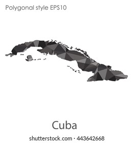 Cuba map in geometric polygonal style.Abstract gems triangle,modern design background. Vector illustration EPS10