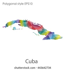 Cuba map in geometric polygonal style.Abstract gems triangle,modern design background. Vector illustration EPS10