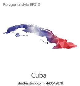 Cuba map in geometric polygonal style.Abstract gems triangle,modern design background. Vector illustration EPS10
