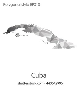Cuba map in geometric polygonal style.Abstract gems triangle,modern design background. Vector illustration EPS10