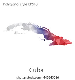 Cuba map in geometric polygonal style.Abstract gems triangle,modern design background. Vector illustration EPS10