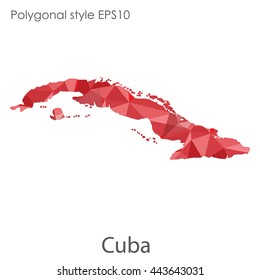 Cuba map in geometric polygonal style.Abstract gems triangle,modern design background. Vector illustration EPS10