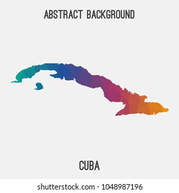 Cuba map in geometric polygonal,mosaic style.Abstract tessellation,modern design background,low poly. Geometric cover, mockup. Vector illustration.
