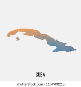 Cuba map in geometric polygonal,mosaic style.Abstract tessellation,modern design background,low poly. Geometric cover, mockup. Vector illustration.