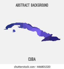 Cuba map in geometric polygonal,mosaic style.Abstract tessellation,modern design background. Vector illustration EPS8