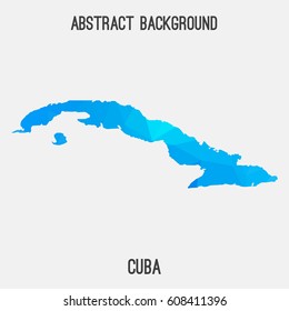 Cuba map in geometric polygonal,mosaic style.Abstract tessellation,modern design background,low poly. Vector illustration.