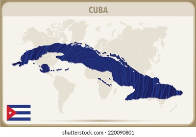 Cuba map graphic, Vector.