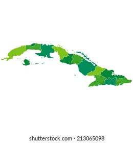 Cuba Map Green