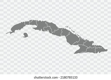 Cuba Map grey Color on White Background quality files Png 