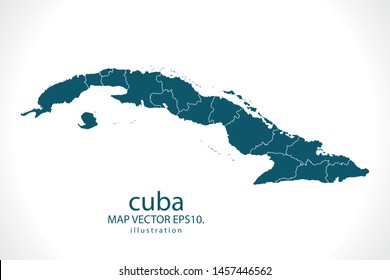 cuba map High Detailed on white background. Abstract design vector illustration eps 10