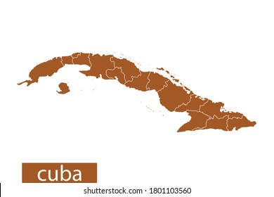 cuba map High Detailed on white background. Abstract design vector illustration eps 10. Orange color.