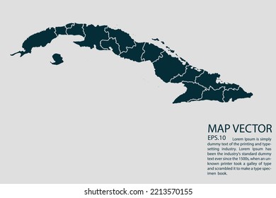 Cuba map High Detailed on white background. Abstract design vector illustration eps 10