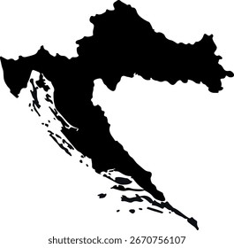 Ícone de mapa de Cuba preto, isolado Cuba silhueta, mapa vetor plano, ilustração de geografia do país