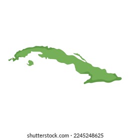 cuba map icon on white background