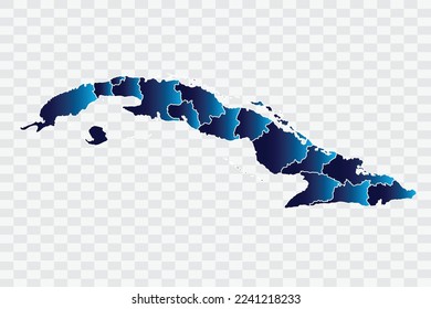 Cuba Map indigo Color on White Background quality files   png