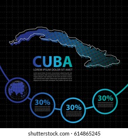 Cuba map infographic design template