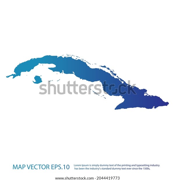 Cuba Map Infographic Style Blue Gradient Stock Vector (Royalty Free ...