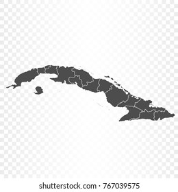 Cuba map isolated on transparent background