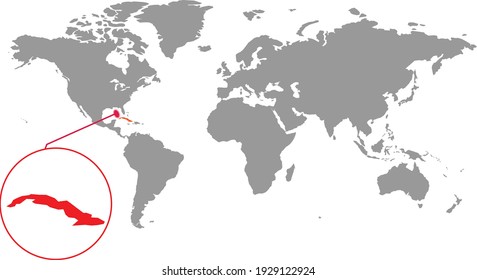 
Cuba map. Isolated world map. Isolated on white background. Vector illustration.
