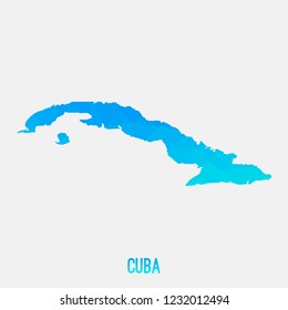 Cuba map low poly geometric polygonal,mosaic style,abstract tessellation,modern design background. Geometric cover, mockup. Vector illustration EPS10.