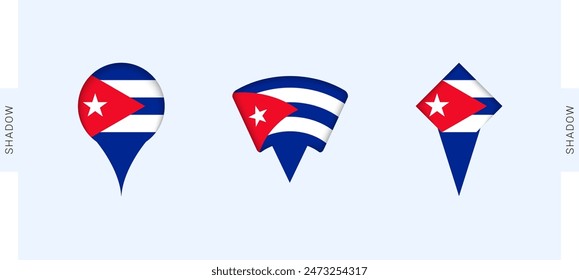 Cuba Map Markers Set. Perfect for projects related to Cuba, travel, geography, and international representation. Vector collection.