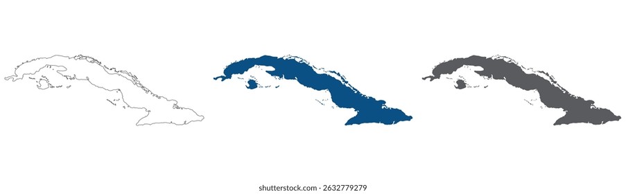 Mapa de Cuba. Mapa de Cuba na cor definida.