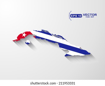 Cuba map with shadow effect
