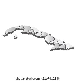 Cuba Map silhouette white icon