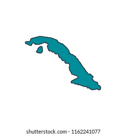 Cuba map territory icon. Cartoon cuba map territory vector icon for web design isolated on white background