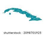 Cuba map vector, Abstract design vector illustration Eps 10. sea color palette color.High Detailed on white background.