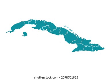 Cuba map vector, Abstract design vector illustration Eps 10. sea color palette color.High Detailed on white background.