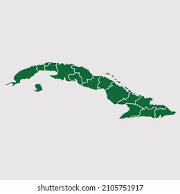 Cuba map vector, Abstract design vector illustration Eps 10. Green color palette color. High Detailed on white background.