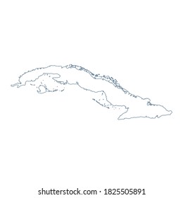 Cuba Map - Vector Contour illustration