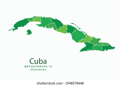 Cuba map. Vector eps10. green color. on white backgrounds.