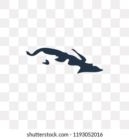 Cuba map vector icon isolated on transparent background, Cuba map transparency concept can be used web and mobile