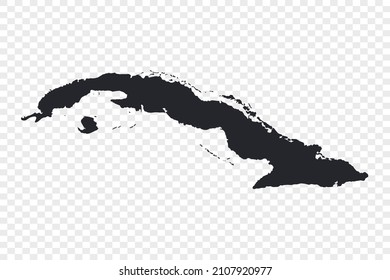 Cuba map vector, Not isolated on transparent background
