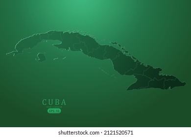 Cuba Map - World Map International vector template with High detailed and Green gradient color isolated on green background for design, infographic - Vector illustration eps 10