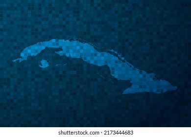 Cuba Map - World Map international vector template with technology style isolated on blue pixel background for education, design, website, infographic - Vector illustration eps 10
