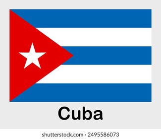 Cuba national flag. Banner, state symbol, flagpole.