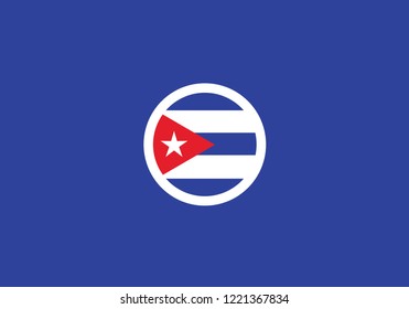 Cuba national flag circle shape country emblem state symbol