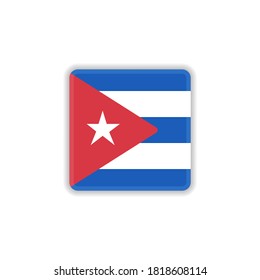 Icono plano de la bandera nacional cubana, signo vectorial, pictograma colorido de la bandera cubana aislado en blanco. Símbolo, ilustración del logotipo. Diseño de estilo plano