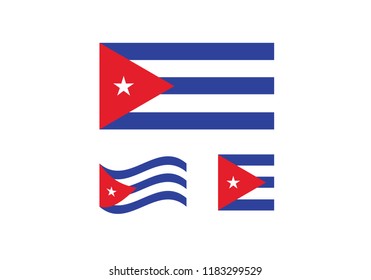 Cuba national flag set country emblem state symbol