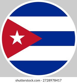 Ilustración vectorial de la bandera nacional de Cuba en forma de círculo, diseño de alta calidad