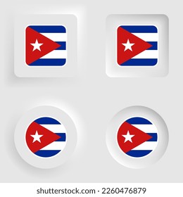 Juego de etiquetas y gráficos neumórficos de Cuba. Elemento de impacto para el uso que desea hacer de él.